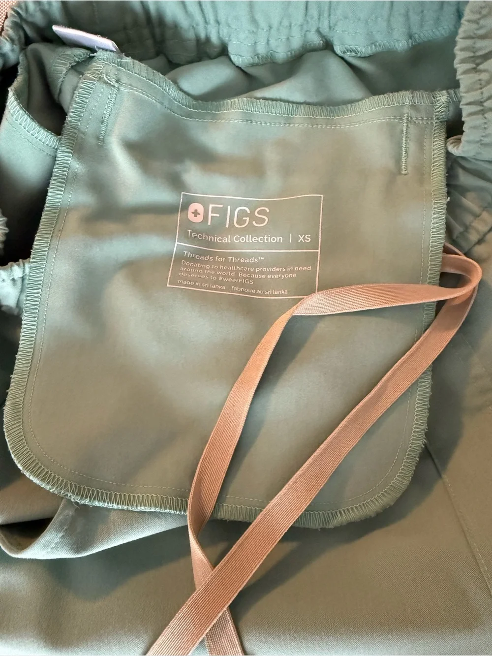 Figs Men's Mint Green Joggers with Light Gray Drawstring